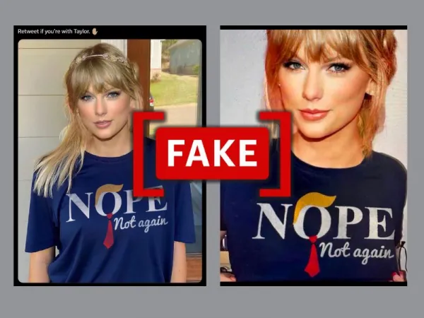 Viral images of Taylor Swift wearing anti-Trump t-shirt are digitally altered