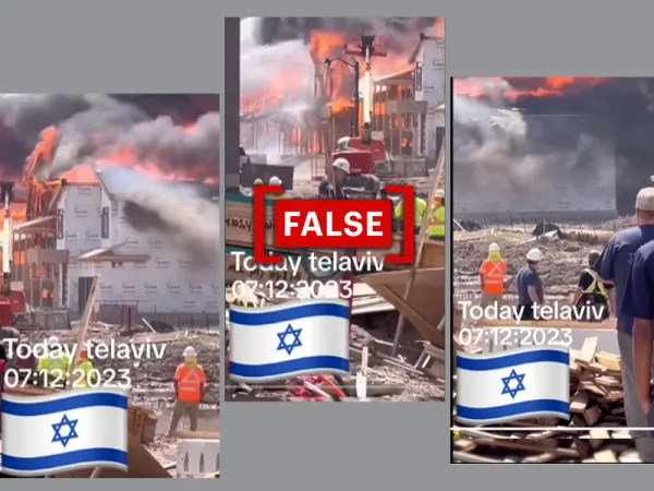 Old video of Ontario construction site fire passed off as incident in Tel Aviv
