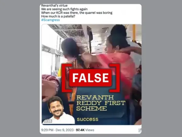 Old video from Karnataka shared as women fighting in a bus in Telangana