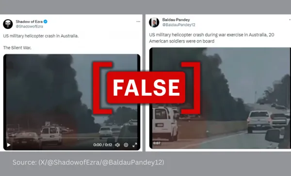 Old video shared as recent U.S. military aircraft crash in Australia