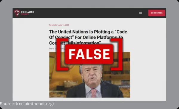 No, the United Nations is not calling for more censorship in combatting misinformation
