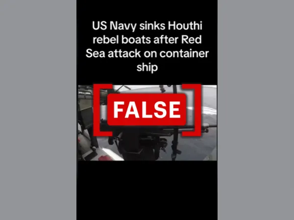 No, this video does not show the U.S. Navy sinking a Houthi rebel boat