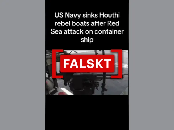Nej, den här filmen visar inte hur den amerikanska flottan sänker en båt från Houthi-rebellerna