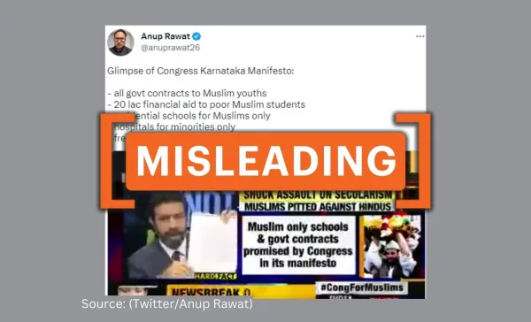 Congress manifesto for 2018 Telangana elections falsely linked to Karnataka polls