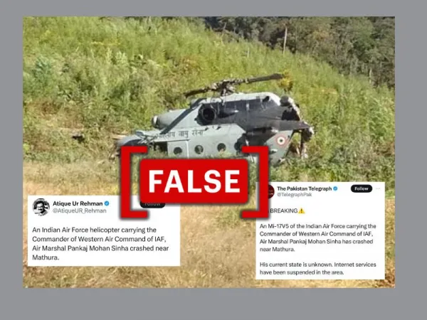 2021 image falsely shared as chopper crash involving IAF Air Marshal