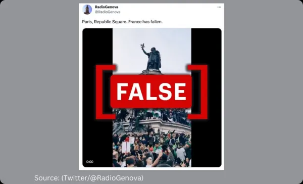 Video does not show Algerian protesters on a Parisian monument during the recent unrest in France