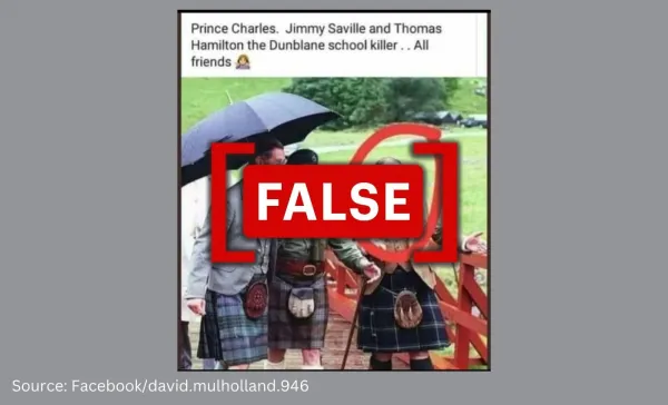 No, this photo does not show King Charles with the Dunblane school shooter