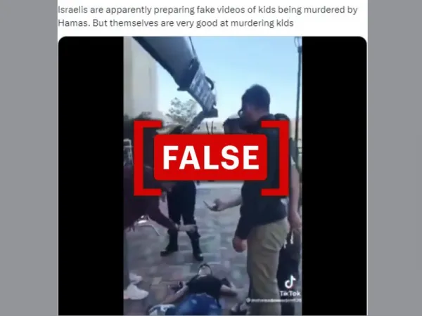Clip from short film used to falsely claim that both Hamas and Israel are producing fake news of injured boy