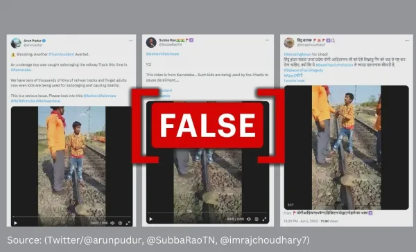 Old video of a boy placing stones on a train track shared with false, communal claims