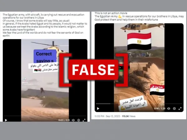 2022 video from Mauritania passed off as footage of Egyptian Army's rescue effort in Libya