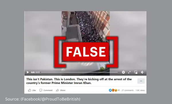 Video of protests outside former Pakistan Prime Minister Nawaz Sharif’s London home predates Imran Khan’s arrest