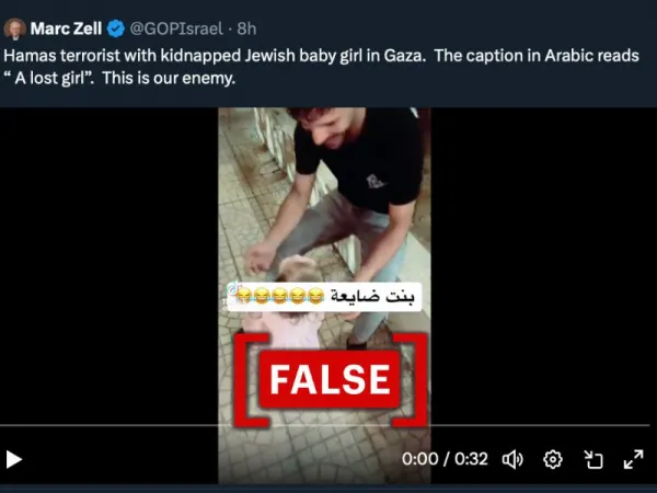 No, this video does not show an Israeli child kidnapped by Palestinians