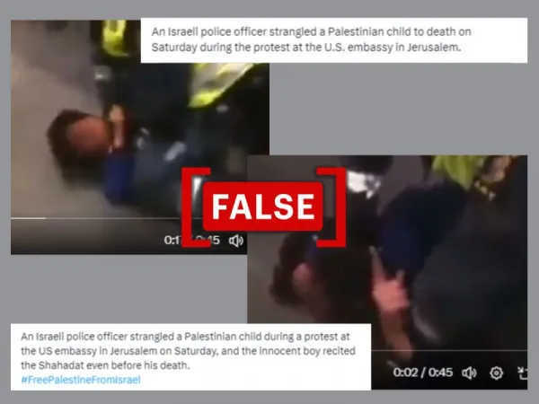 No, video does not show Israeli police officer strangling a Palestinian child