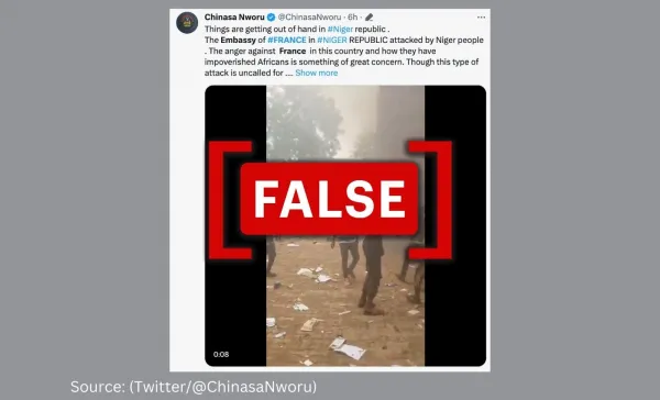 A video is being used to falsely claim the French Embassy in Niger has been destroyed